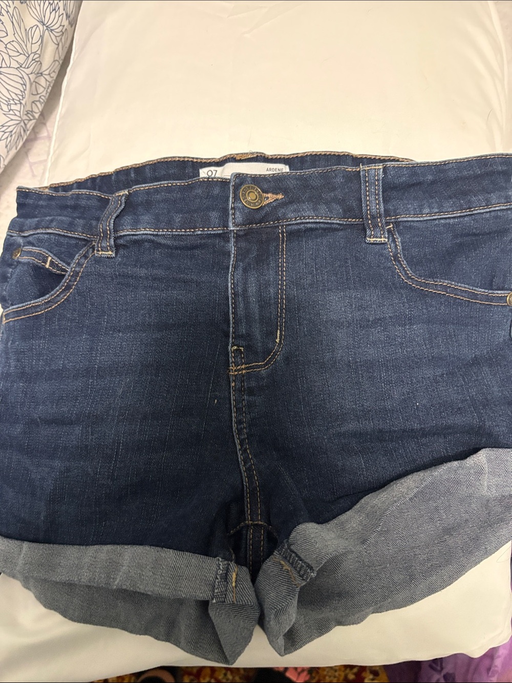 Ardene Dark Blue Rolled Cuff Denim Shorts